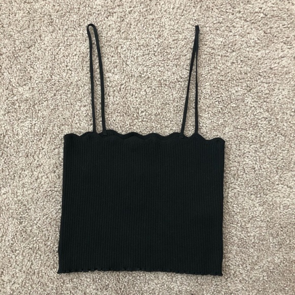 Zara Tops - Zara Black Knit Cropped Tank Top